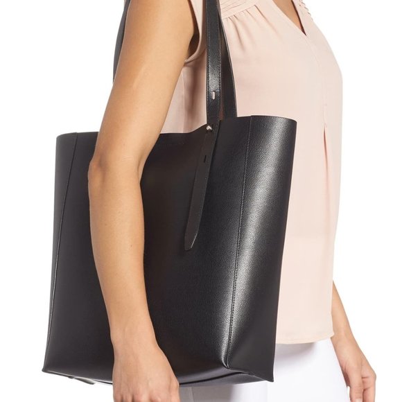 NWT $198 Rebecca Minkoff Stella Leather Black Tote - Picture 2 of 9
